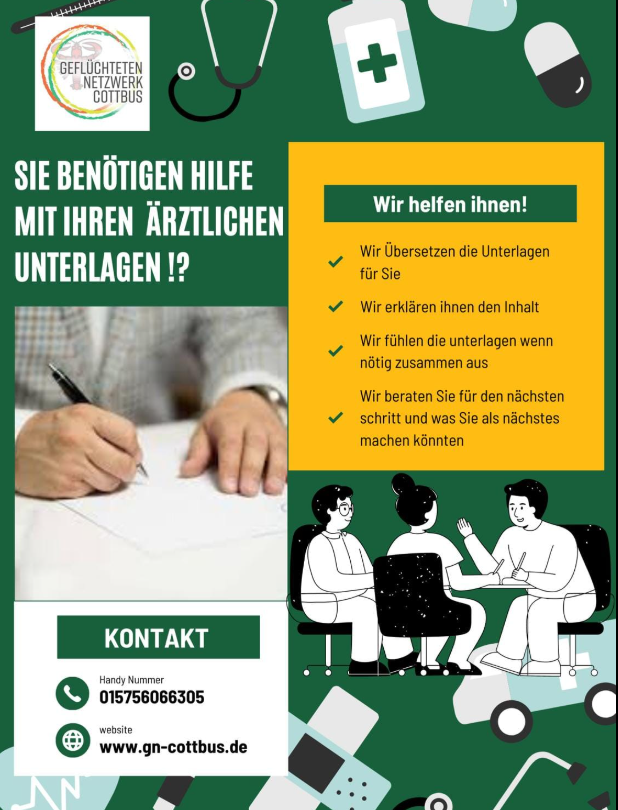 Information zur medizinischen Unterlagenhilfe für Geflüchtete